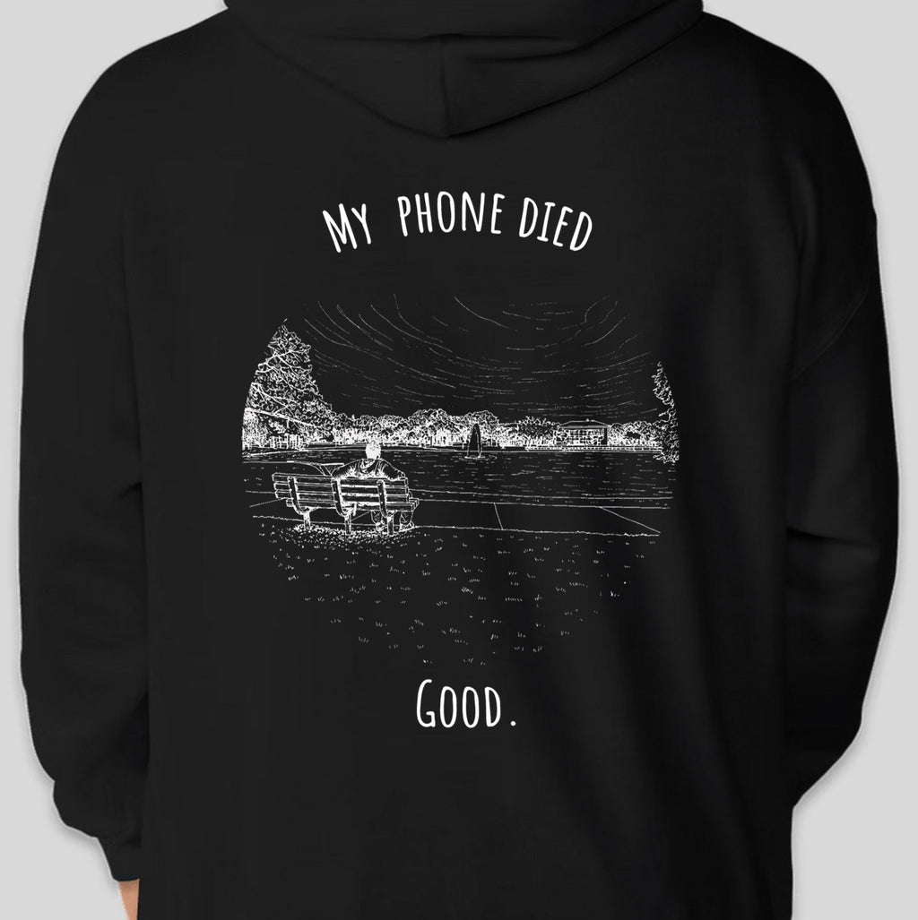 "My phone died" Bird Watcher Edition Hoodie
