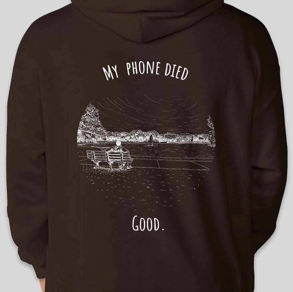 "My phone died" Bird Watcher Edition Hoodie