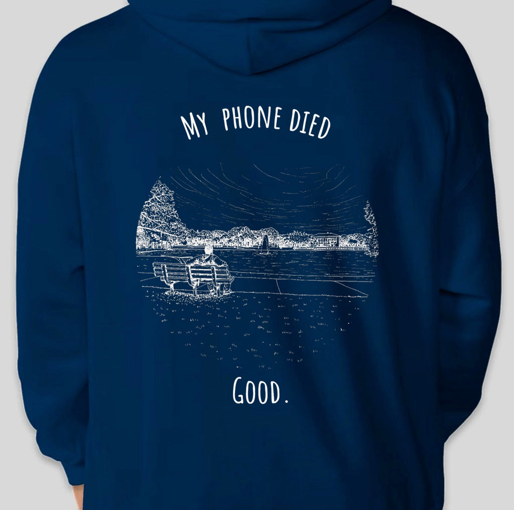 "My phone died" Bird Watcher Edition Hoodie