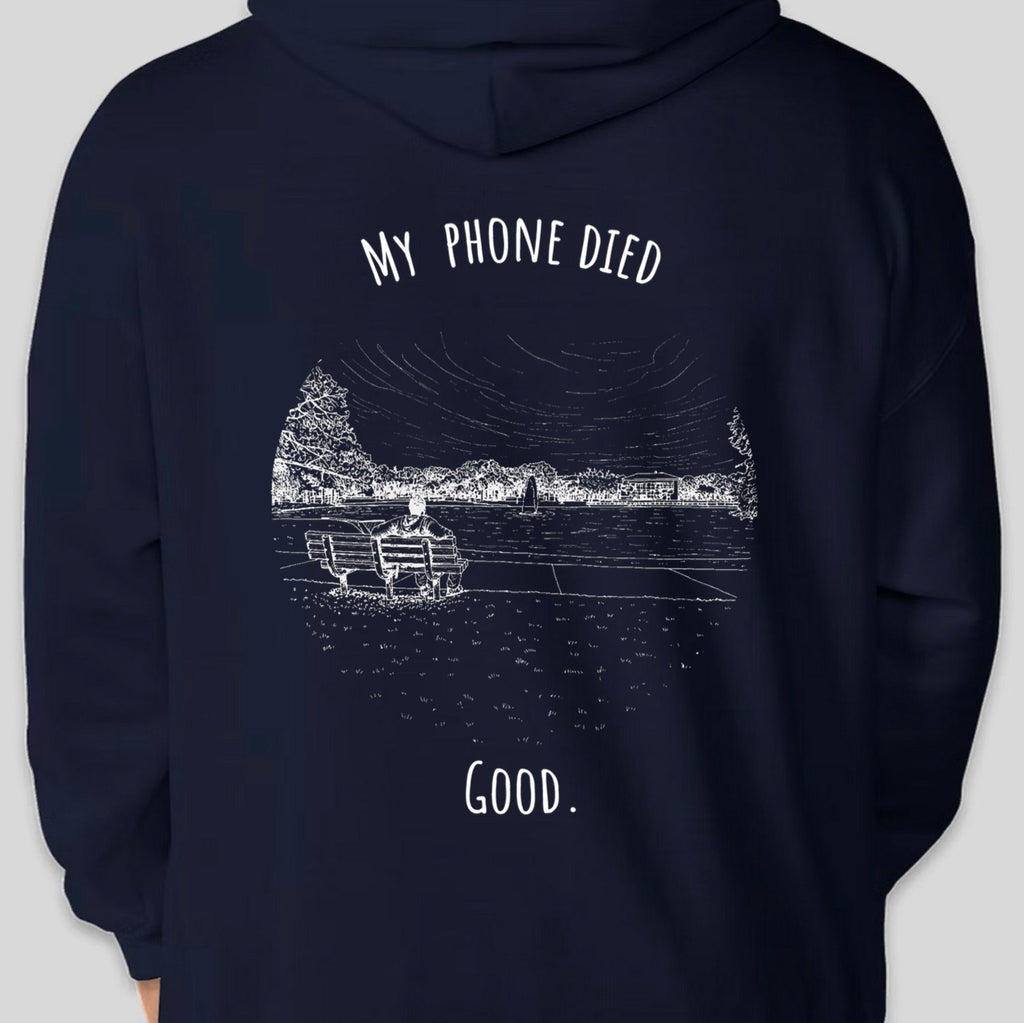 "My phone died" Bird Watcher Edition Hoodie