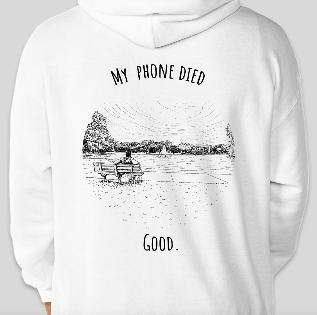 "My phone died" Bird Watcher Edition Hoodie